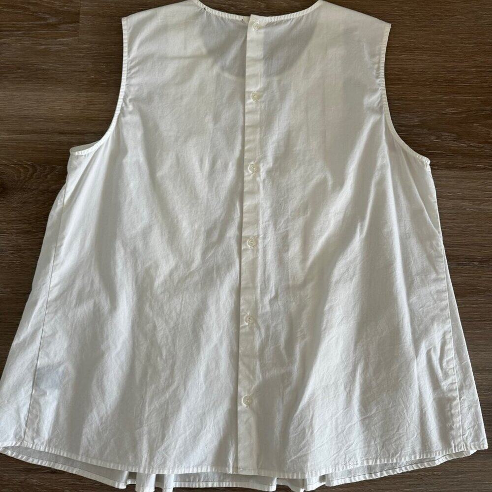 Alex Marie | Pin Tuck Sleeveless Cotton Blouse size L - Picture 2 of 3